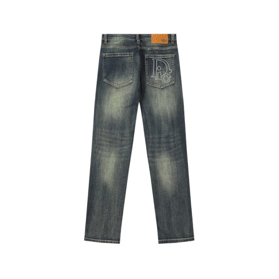Dior Vintage Washed Denim Jeans with D Logo Embroidery